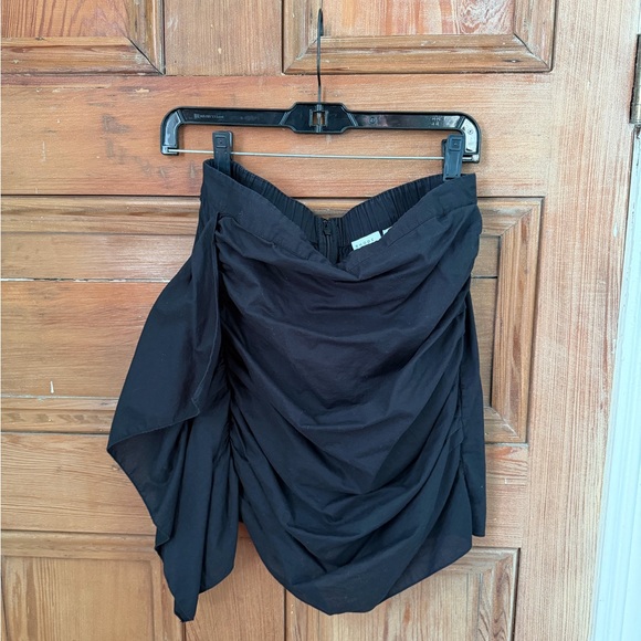 RHODE Black Hannah ruched cotton mini skirt LG - Picture 4 of 9